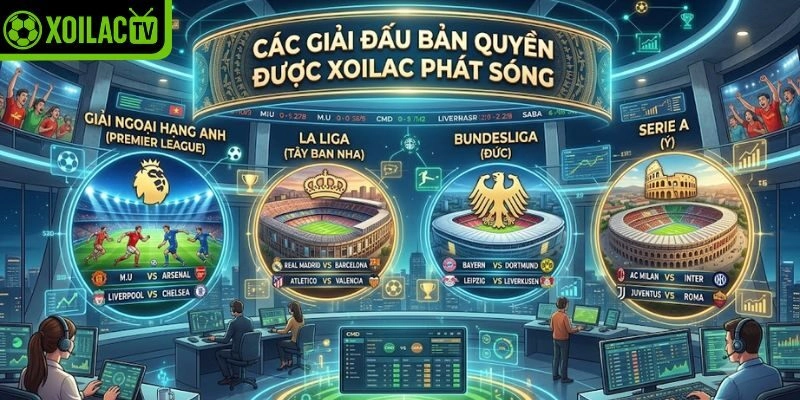 Các giải đấu bản quyền được Xoilac phát sóng