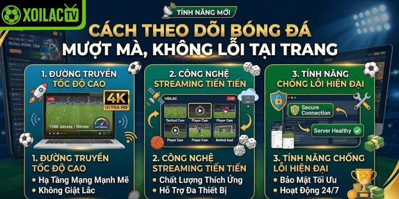 Cách theo dõi bóng đá mượt mà, không lỗi tại trang